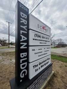 Custom Illuminated Tenant Panel Monument Sign & Faux Brick Base10