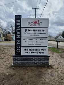 Custom Illuminated Tenant Panel Monument Sign & Faux Brick Base2