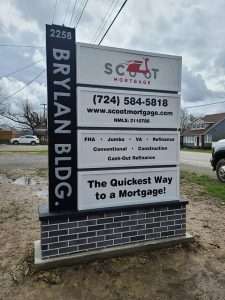 Custom Illuminated Tenant Panel Monument Sign & Faux Brick Base3