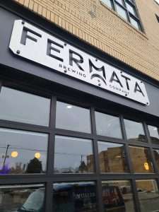 Outdoor Brushed Aluminum Sign On Standoffs